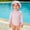 Pink, variant on Juslio Swimsuit Girls Striped one Piece Swimsuit and Swim Cap Sets Beach Quick Dry Kids Swimsuits Sizes 18 M