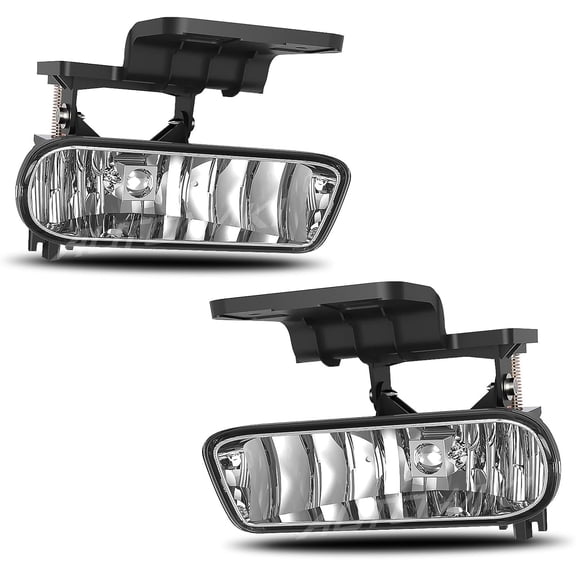 1 Pair Fog Lights Assembly for Chevy Silverado 1500/2500 1999-2002,Silverado 1500 HD/2500 HD/3500 2000-2001,Suburban/Chevy Tahoe 2000-2006,Fog Lamps Clear Lens With Bulbs-899 12V37.5W
