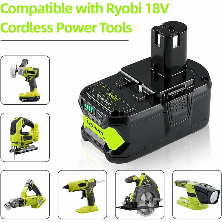 VANON Replacement for Ryobi 18V Battery 9.0Ah Lithium ion 18 Volt Batteries  Replacement for Ryobi One 18V Cordless Tools P102 P107 P105 P104 P103 P108