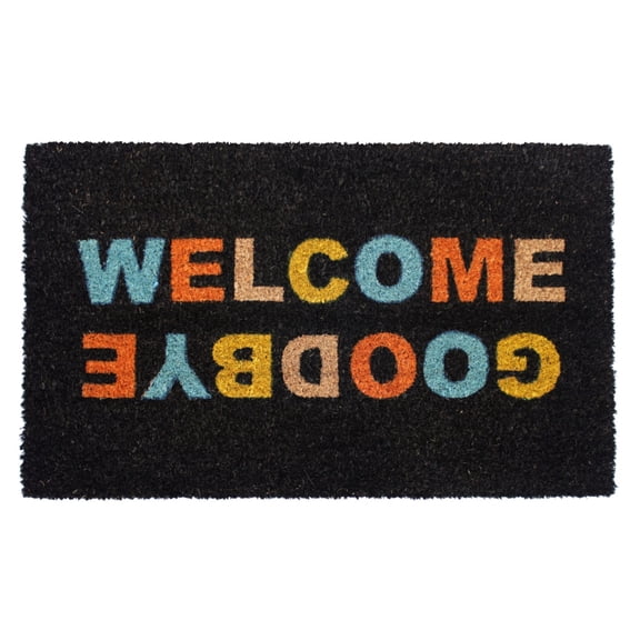 Rugsmith Multi Machine Tufted Welcome, Good bye Stacked Doormat, 18" x 30"