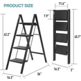 thumbnail image 4 of 2 Step Ladder, Lightweight Portable Foldable Collapsible Folding Sturdy Steel Metal Step Stool with Anti-Slip Wide Pedal, Heavy Duty 330 lbs Capacity, for Home, Kitchen, Closet, Adults, White, 4 of 7