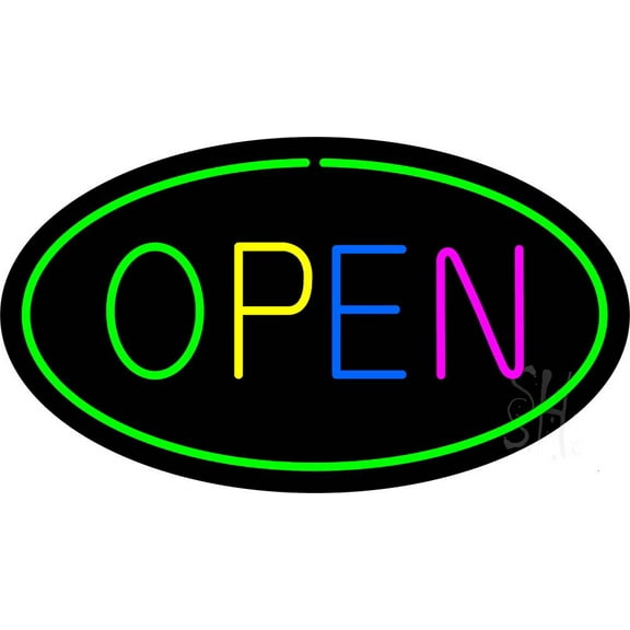 Open Animated LED Neon Sign 20 x 37 - inches, Clear Edge Cut Acrylic Backing, with Dimmer - Bright and Premium built indoor LED Neon Sign for storefront.