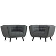 thumbnail image 2 of Modway Bestow 2 Piece Upholstered Fabric Armchair Set in Gray, 2 of 5