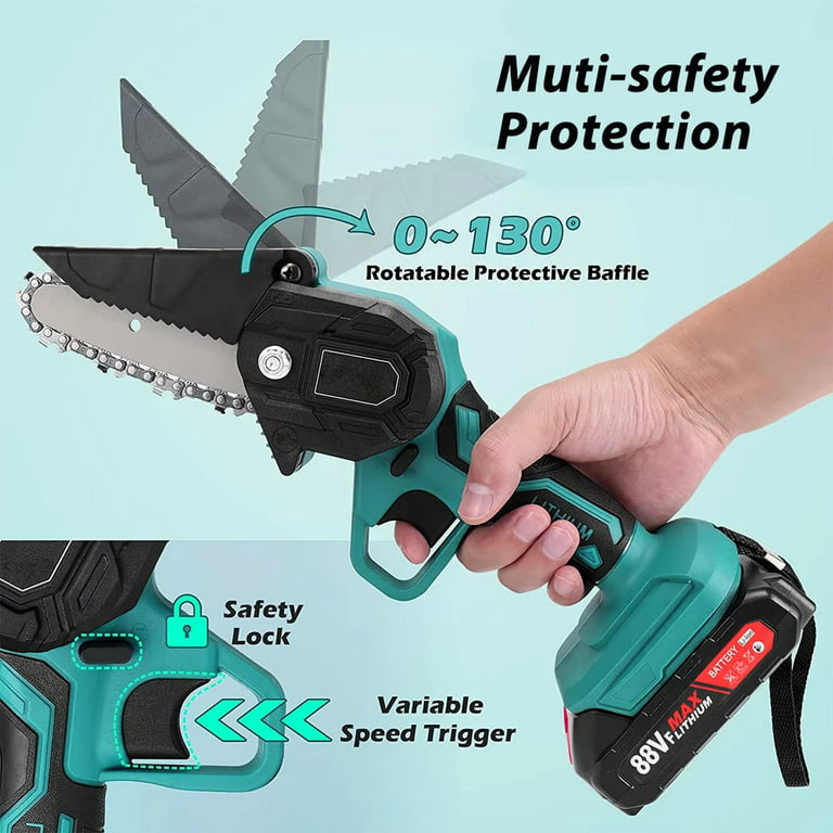 tietoc Mini Chainsaw Cordless, 6 Inch Mini Chain Saw Cordless With Security  Lock [Seniors Friendly], Super Handheld Chain Saws Battery Powered With
