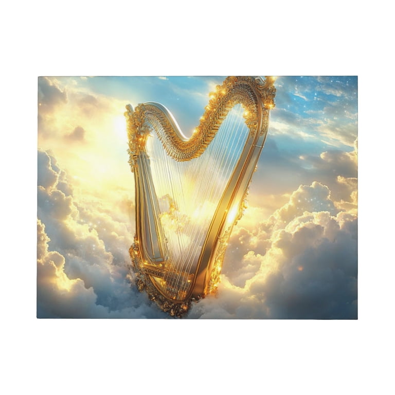 CozyNet Glowing Harp Surrounded By Clouds Celestial Music