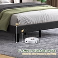 thumbnail image 3 of Pingliang Home Queen Size Bed Frame with Adjustable Upholstered Headboard&Wood Slats Support,Black, 3 of 10