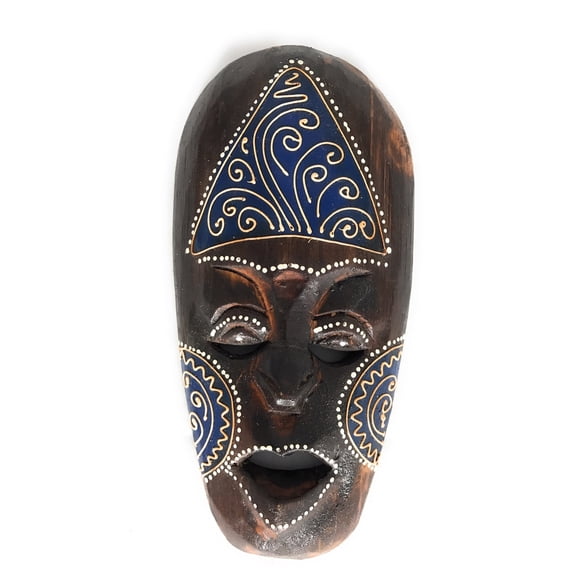 Tribal Tiki Mask 8" Blue - Tattoo Primitive Art | #wib370320b