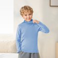 thumbnail image 3 of LZHGirlshop Unisex Toddler Baby Pullover Boys Girls Long Sleeve Soft Turtleneck High Neck Solid T-Shirt Tops Kids Cotton Shirt,Blue,18-24M, 3 of 7