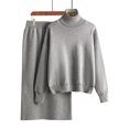 thumbnail image 2 of LEKODE Knit Sets Two Piece Women 2 Piece Maxi Skirt Sets for Women Striped Sweater Dress Sweater Dress Long Skirt Sweatsuits Women 2 Piece Outfit Workout Sets for Women Gray One Size, 2 of 4