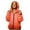 Orange, variant on Women's Gradient Color Puffer Coat, Oversized Hooded Zip Up Jacket, Lightweight Quilted Winter Coat, Long Sleeve Round Hem Jacket, Warm Padded Outerwear, Casual Winter Jacket Black L