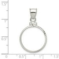 thumbnail image 5 of 925 Sterling Silver 19.1 x 1.5mm $0.01 Diamond Cut Coin Bezel Shaped Pendant, 5 of 5