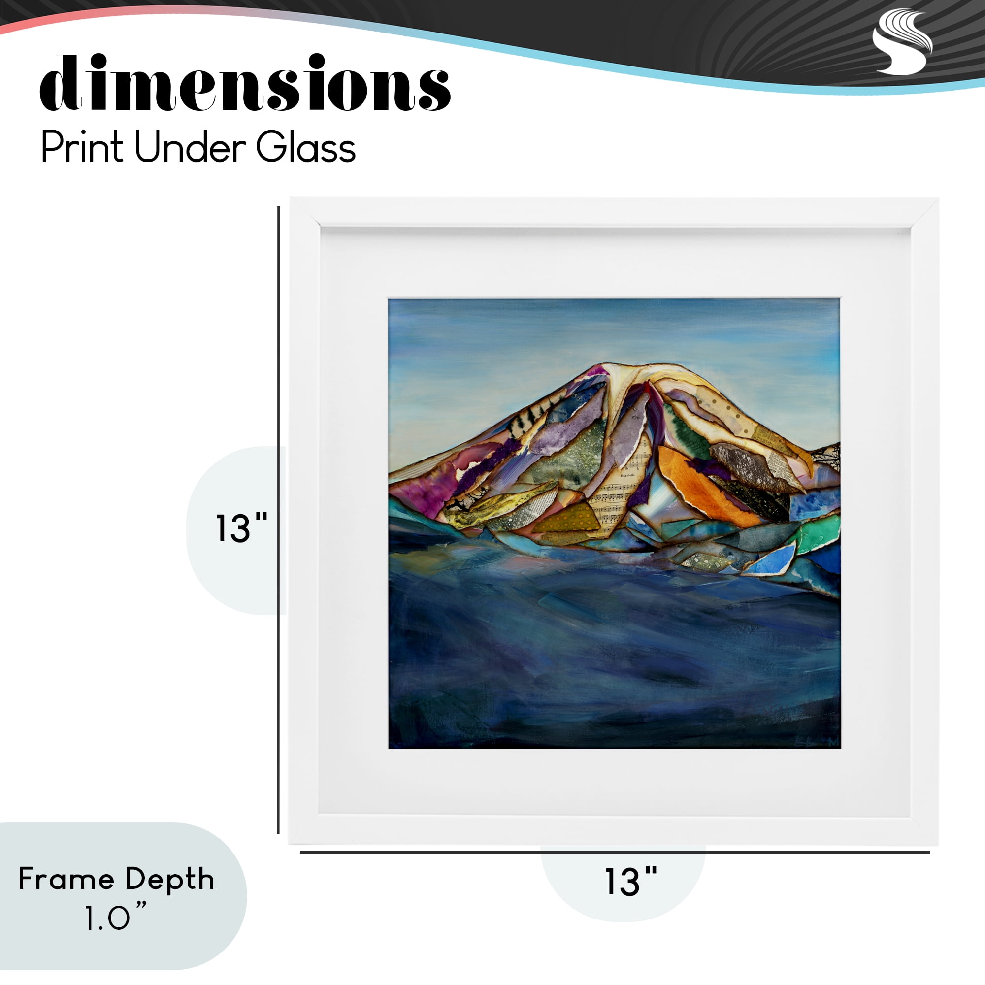 Stupell Industries Collaged Layers Mountain White Framed Print Under Glass, design by Van Horne-Borcherding