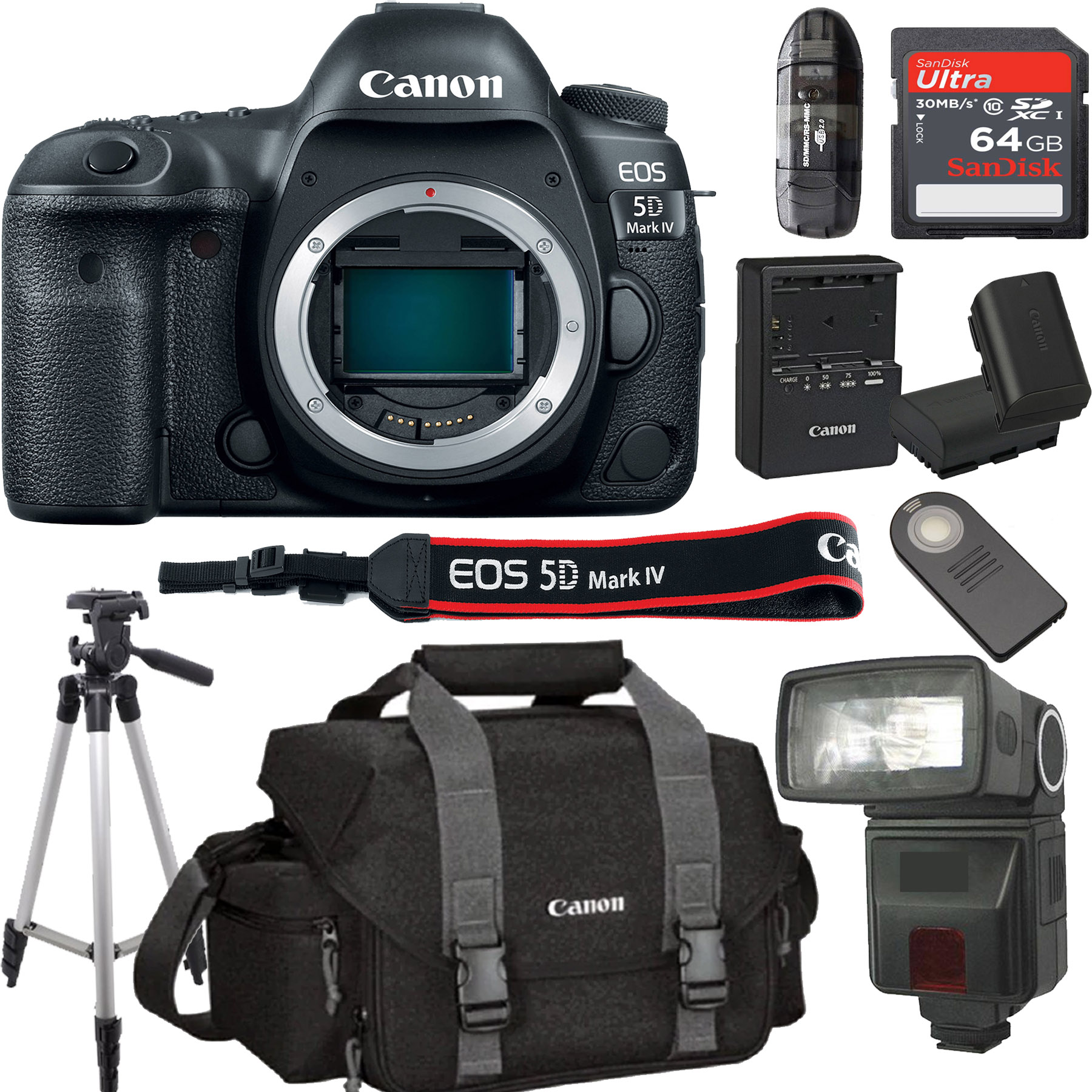 Canon EOS 5D Mark IV Full Frame Digital SLR Camera Body Only (No Lens) Bundle + 64GB High Speed Memory Card + Canon 300DG Deluxe Camera Bag + Wireless Remote Shutter + Tripod + More - image 2 of 2
