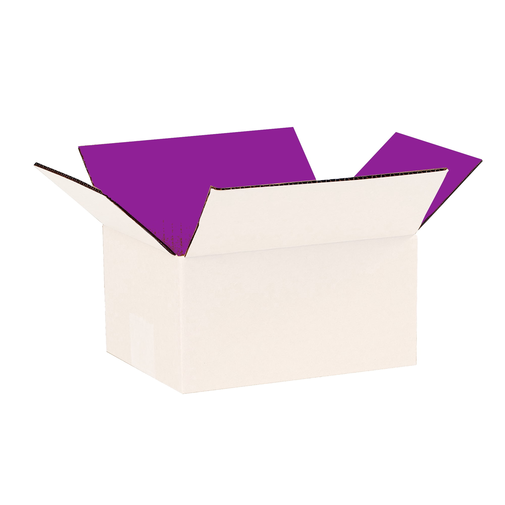 Ucanpack 1/8 Inch Thick Corrugated Packaging Box, 7x7x5" Purple Small Business Box, Made In USA- 25 Pcs Packing Carton For Moving Medium, Cardboard Shipping Case