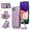 Purple, variant on Wallet Case for Galaxy A22 5G, Detachable Crossbody Lanyard Strap PU Leather+Soft TPU Bumper Magnetic Clasp Back Flip Credit Card Slots Kickstand Cover for Samsung Galaxy A22 5G, Mint