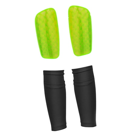 2Pcs Soccer Shin Guards Calf Sleeves Leg Performance Support Sock Breathable Kids Pads and Sleeves Beginner Compression Calf Sleeves green