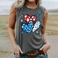 thumbnail image 4 of Fartey American Flag Patriotic Tank Tops for Women 4th of July Sleeveless Shirts Cute USA Flag Graphic Tanks Slim Fit Festival Undershirts Gray L, 4 of 4