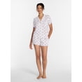 thumbnail image 3 of Joyspun Women’s Modal-Blend Ruffle Trim Notch Collar Top and Shorts Pajama Set, 2 Piece, Sizes XS-3X, 3 of 6