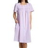 Women's Miss Elaine 852612 Seersucker Short Sleeve Short Snap Front Robe (Lilac/White Stripes 2X)