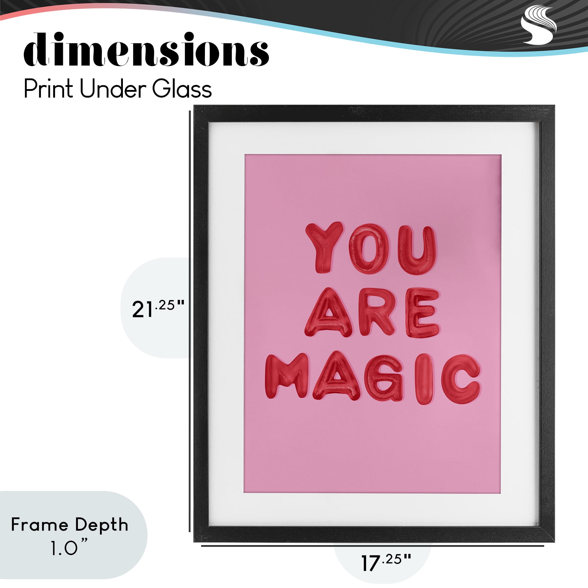 Stupell Industries You Are Magic Red & Pink Black Framed Print Under Glass, design by LISH Creative