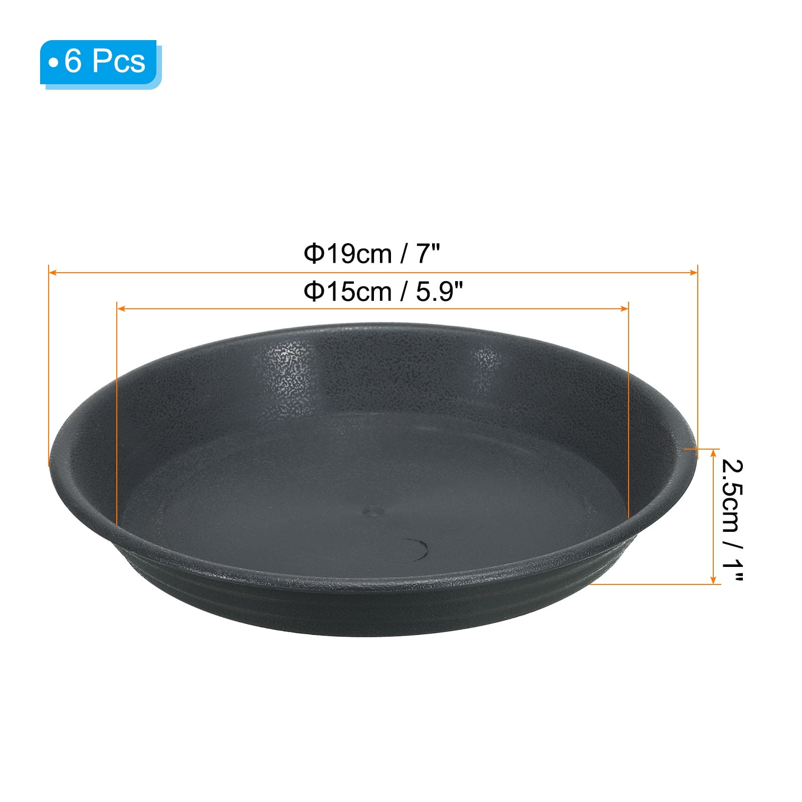 Unique Bargains Plant Saucers Round Plastic Flower Pot Plant Tray Gray 7 Inch