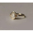 thumbnail image 3 of Jewelerix Classic Oval Bezel Engagement Ring for Women, 10K Gold Vermeil Ring with Brilliant Center Stone and Sparkling Side Accents, 3 of 5