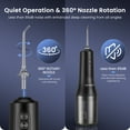 thumbnail image 5 of FETERVIC Water Dental Flosser for Teeth – Cordless Oral Irrigator, 8 Jet Tips, 4 Modes, 360° Nozzle, 260ML Rechargeable, IPX7 Waterproof for Home & Travel（Black）, 5 of 9