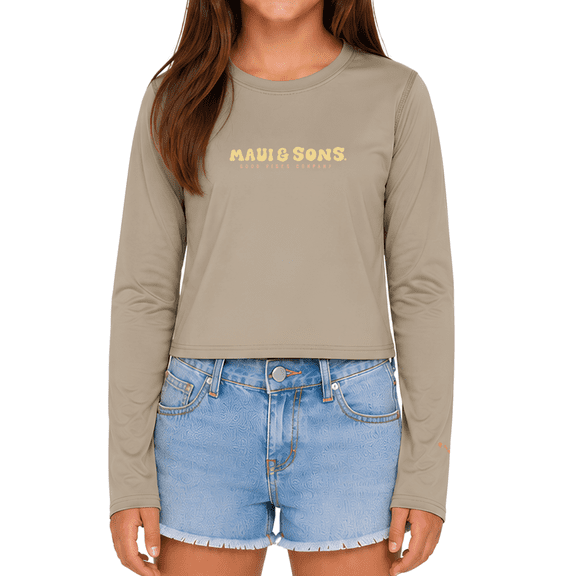 Maui and Sons Take It Easy Long Sleeve Sun Shirt for Girls Made With 50 UPF Protection Moisture Wicking Fabric Designed for Everyday Comfort