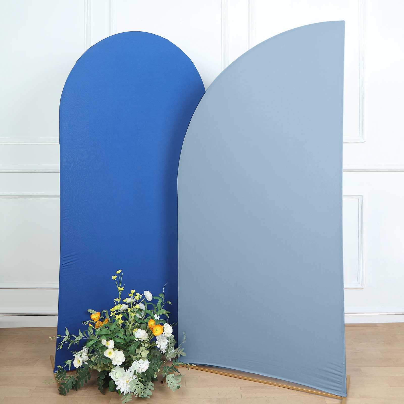 Efavormart 7ftx3ft Matte Dusty Blue Fitted Spandex Half Moon Wedding Arch Cover, Custom Fit ...