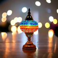 thumbnail image 4 of SILVERFEVER Handmade Mosaic Turkish Large Lamp for Table Desk Bedside with LED Bulb 13" H Rainbow Lane, 4 of 6