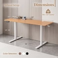 thumbnail image 4 of 63" Electric Standing Desk with 3 Memory Heights and 2 Hanging Hooks, Adjustable Height Sit Stand Home Office Desk,Natural, 4 of 8