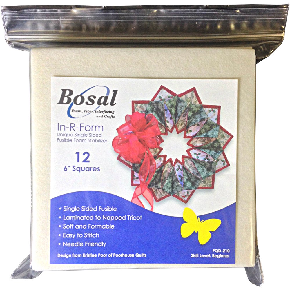 Bosal InRFoam SingleSided Fusible Foam Stabilizer 6"X6" 12/Pkg