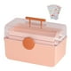 thumbnail image 4 of Contenedor de primeros auxilios portátil, contenedor de kits de emergencia, organizador transparente multiusos de gran capacidad para viajes al aire rosa, 4 of 9