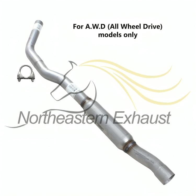 Stainless Steel Exhaust Resonator fits 2014–2019 Jeep Cherokee 2.4L, 2014–2018 Cherokee 3.2L