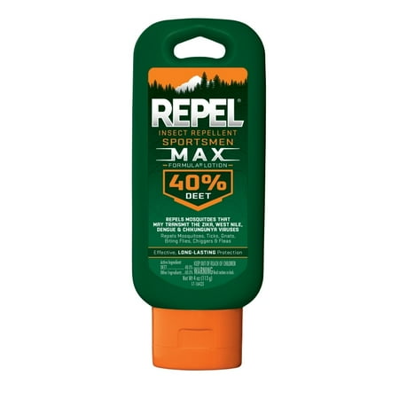 Deet Free Waterproof Insect Repellent - Repel Insect Repellent Sportsmen Max Formula Lotion 40% DEET, 4-oz