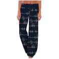 thumbnail image 2 of SMihono Pantalon en Lin pour Femmes Mode Grande Taille Décontracté Ample Confortable Pyjama Décontracté Imprimé Floral Taille Élastique Pantalon Grand pour Femmes, jusqu'à 65 % de Réduction!, 2 of 4