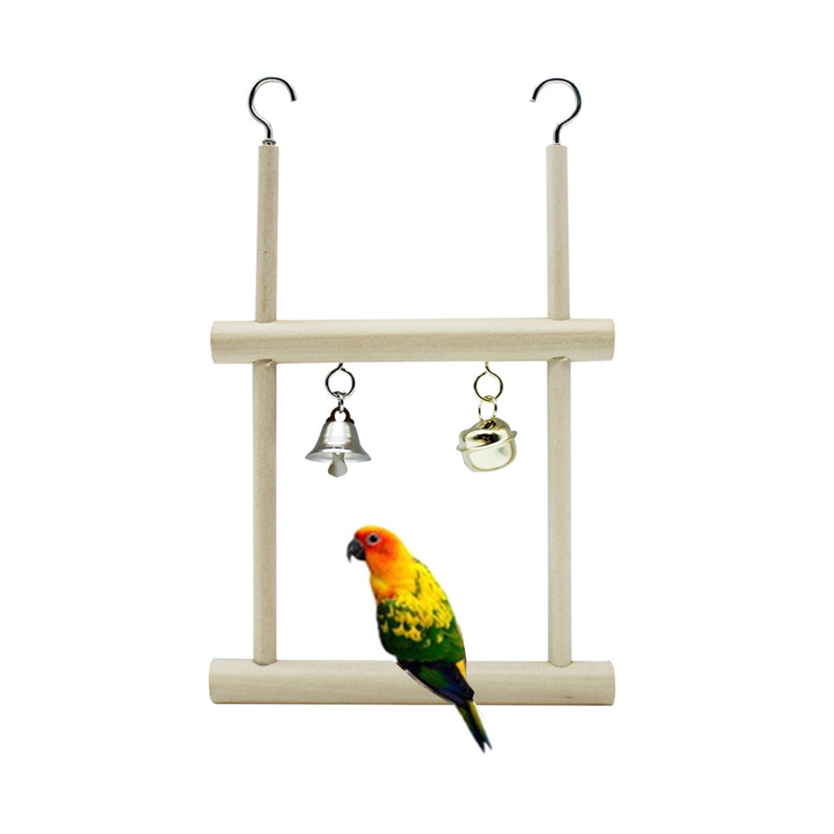 Meidiya 2Pcs Bird Perch Stand Swings,Wooden Parrot Swing Stand,Bird