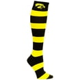 thumbnail image 2 of Iowa Hawkeyes IA Gold & Black Stripe Dress Sock - Donegal Bay - Unisex - One Size - Mid-Calf, 2 of 2