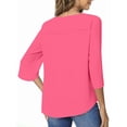 thumbnail image 5 of UVN Womens Blouses 3/4 Sleeve V Neck Summer Shirts for Women Chiffon Dressy Casual Tunic Tops, 5 of 9