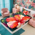 thumbnail image 5 of Manfei Boho Flowers Twin Sheets 3pcs,Hawaiian Tropical Botanical Bedding,1 Flat Sheet,1 Fitted Sheet and 1 Pillowcase, 5 of 6