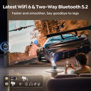TOPTRO Smart Projector, Built-in Streaming Apps, Native 1080P Support 4K, Dolby Audio, Wi-Fi 6 & Bluetooth, Auto Focus & Keystone, 360° Rotatable Stand