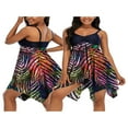 thumbnail image 2 of 2 Pcs Maillot de Bain Femme Grande Taille Bretelles Spaghetti Sans Manches Robe Courte + Culottes m-4TG, 2 of 6