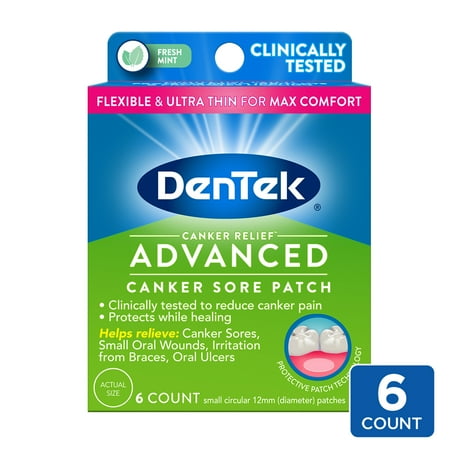 DenTek Canker Relief Advanced Canker Sore Patch, 6 Count