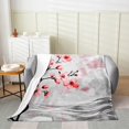 thumbnail image 2 of Erosebridal Chic Cherry Blossoms, Exotic Style Fuzzy Blanket Throw, Japanese Theme Room Decor, 2 of 7