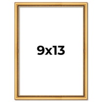 9x13 Frame Beaded Gold Solid Wood Picture Frame | 0.75 Inches Moulding Width | Liscio Oro