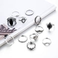 thumbnail image 3 of Set Anillos Anillos Stack Above Silver Vintage Azul 12pcs/Set Bohemian Women Rings, 3 of 7
