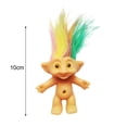 thumbnail image 5 of Muñeco Troll de 10cm, modelo de muñeca de pelo largo de colores, figura en miniatura, adorno, Leprocauns encantadores, azul feo, 5 of 5