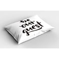 thumbnail image 2 of Ambesonne Be Our Guest Pillow Sham 2 Pack, Calligraphic Words Art, 36"x20", White and Charcoal Grey, 2 of 3