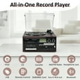 thumbnail image 5 of RetroAudio Record Player 10 in 1 3 Speed Bluetooth in/out Turntable CD Cassette Player AM/FM Radio USB/SD Recorder Aux-in RCA Line-Out,Red, 5 of 14