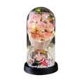 thumbnail image 2 of hulanddfd Preserved Flowers In Glass Dome, Light Pink Roses Valentines Gift for Women Girlfriend 8.3" Clock-shaped LED Artificial Rose Decor for Bedroom Living Room Bookshelf Table, 2 of 3